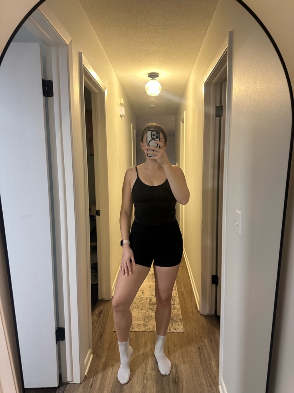 Lululemon Black Ribbed Tank and High-Waist Biker Shorts Set